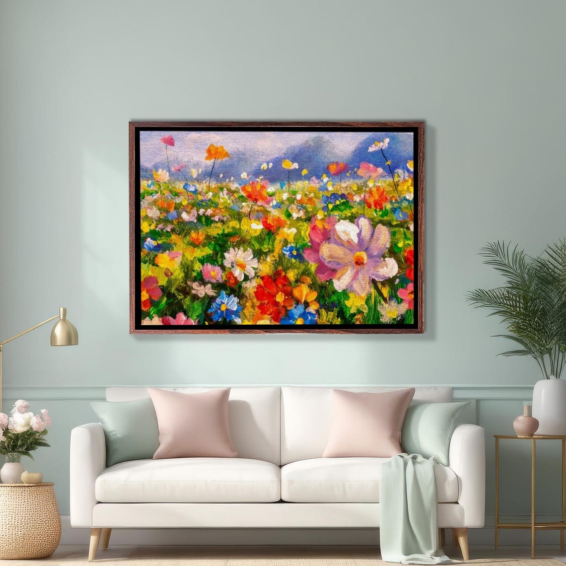 Vibrant Wildflower Meadow Impressionist Garden Painting Poster