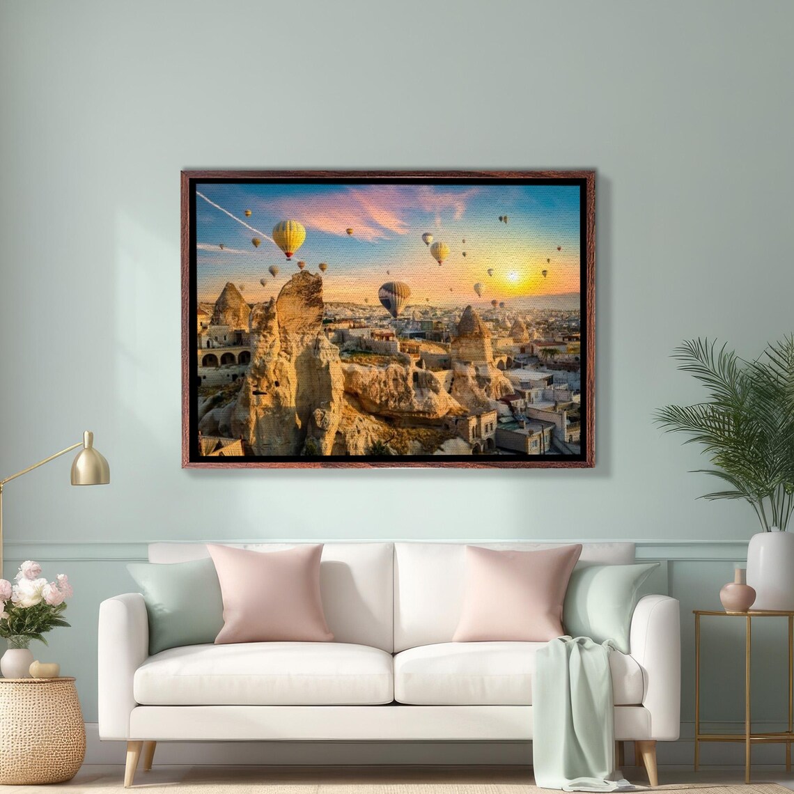 Cappadocia Sunrise Hot Air Balloons Over Fairy Chimneys Poster
