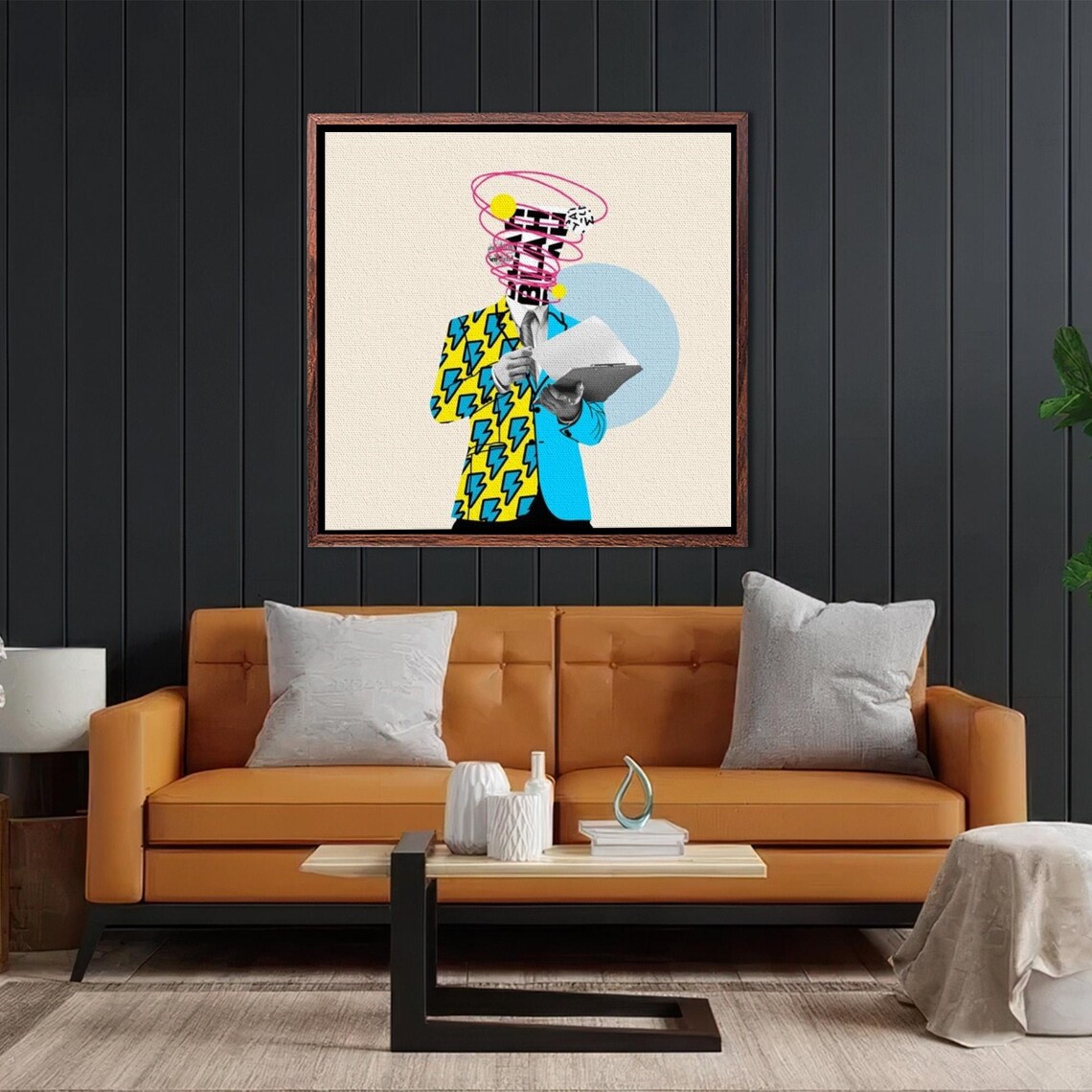 Comic Book Hero Sipping Coffee Pop Art Print Framed Wall Art Large Wall Art Surreal Print Housewarming Gift - Image 2