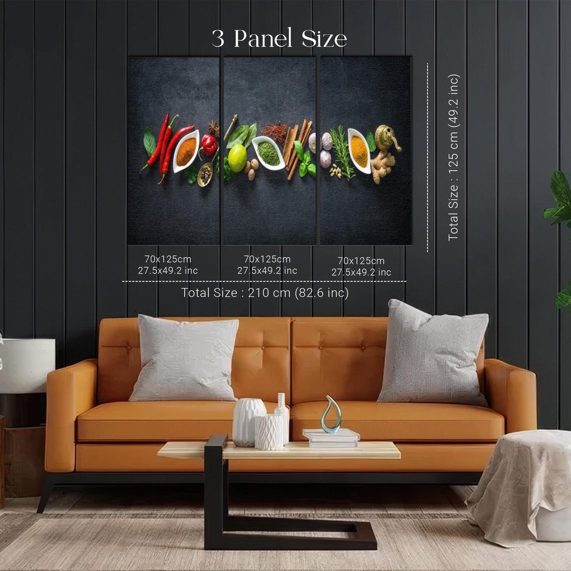 Colorful Spices Lined Up On Black Kitchen Decor Table Poster - Image 2
