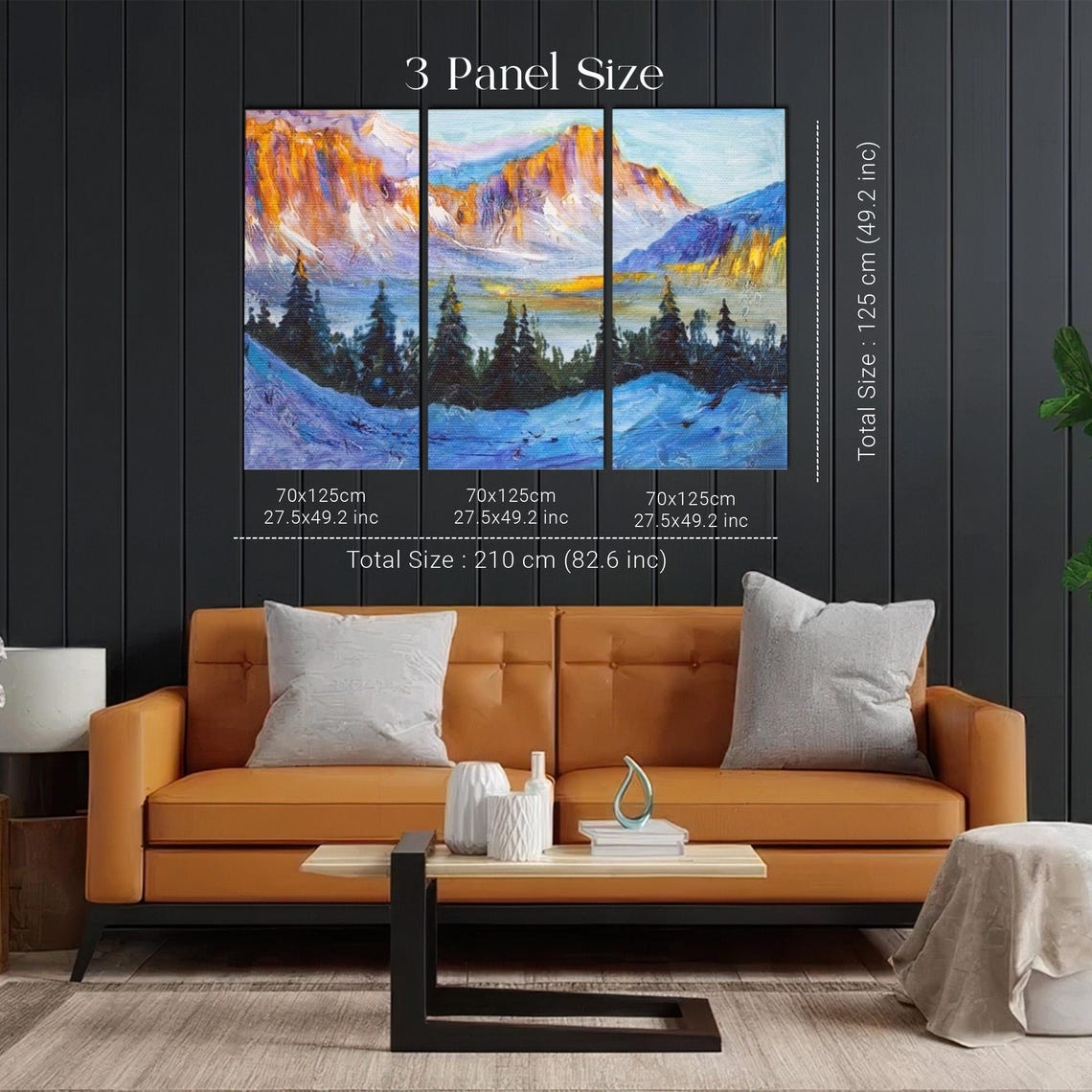 Russia Snow Capped Mountain Landscape Wall Painting Nature Art Landscape Wall Table Nature Wall Decor - Image 2