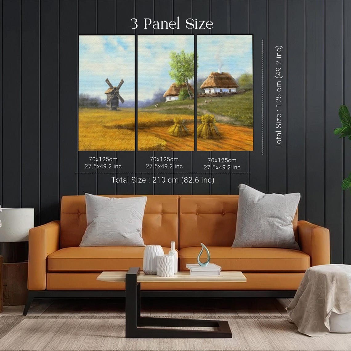 Ukrainian Village Windmill And Wheat Field Summer Art Poster - Image 2