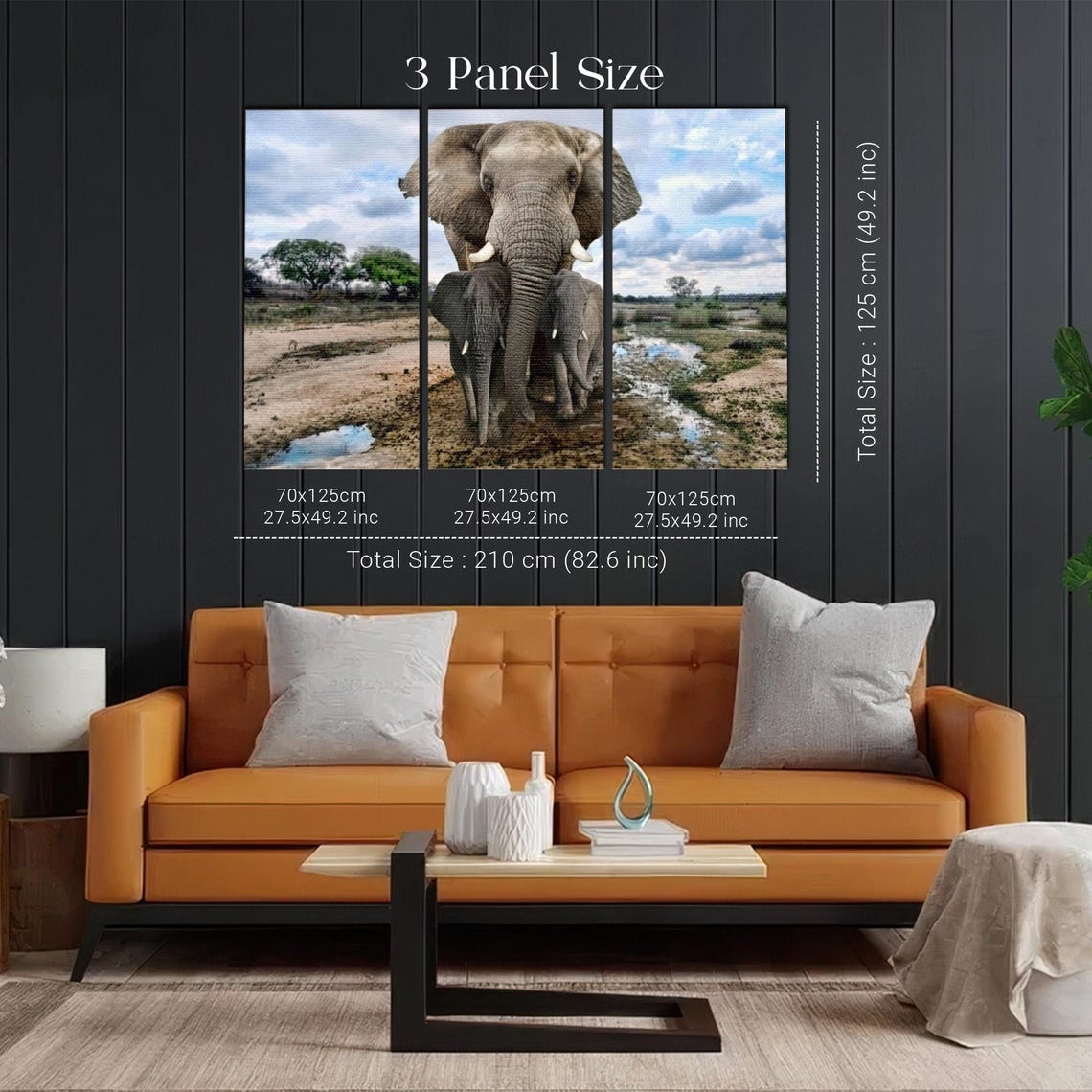 African Elephant Shielding Her Calves at the Waterhole Safari Poster - Image 2