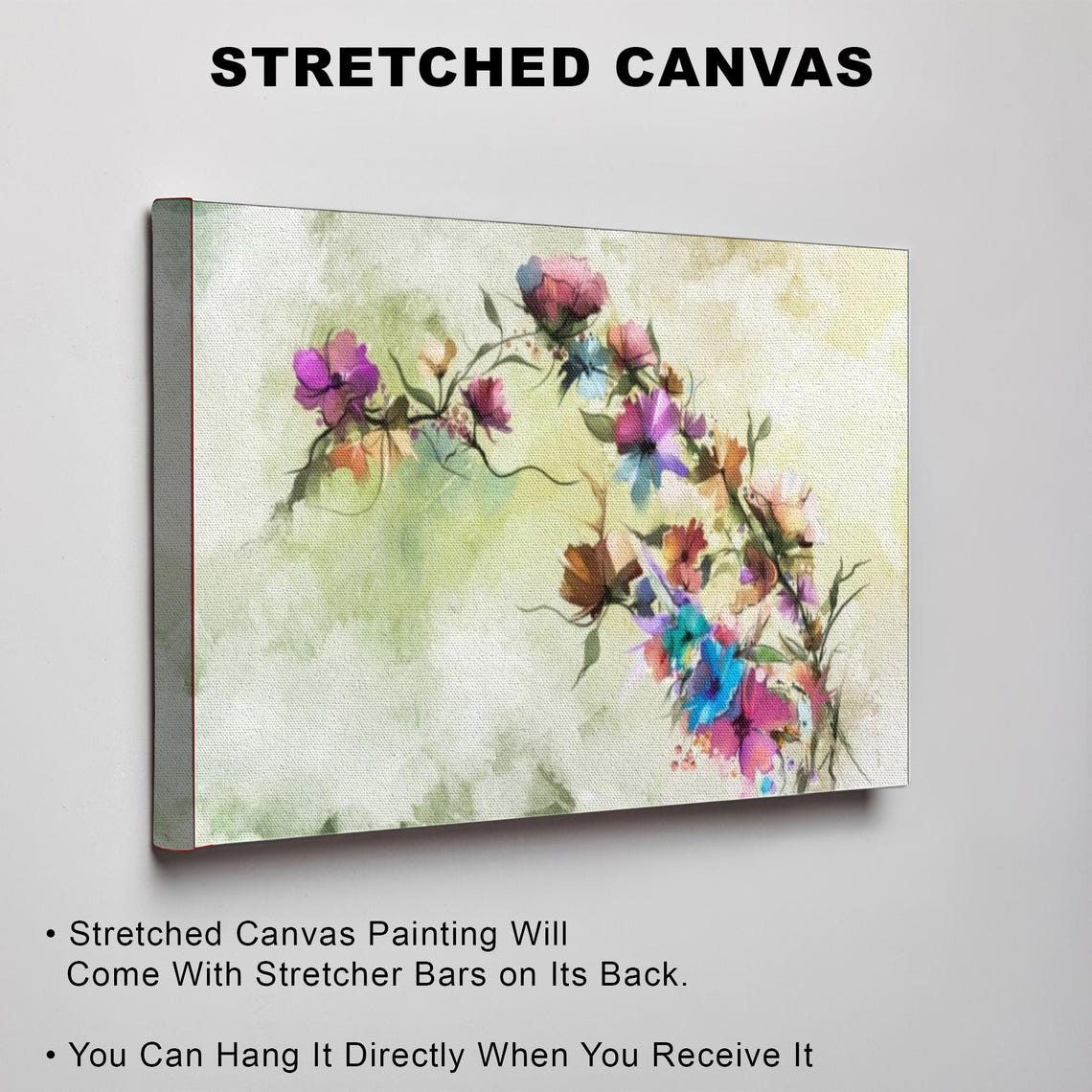 Delicate Abstract Spring Flowers In Soft Watercolor Hues Poster - Image 3