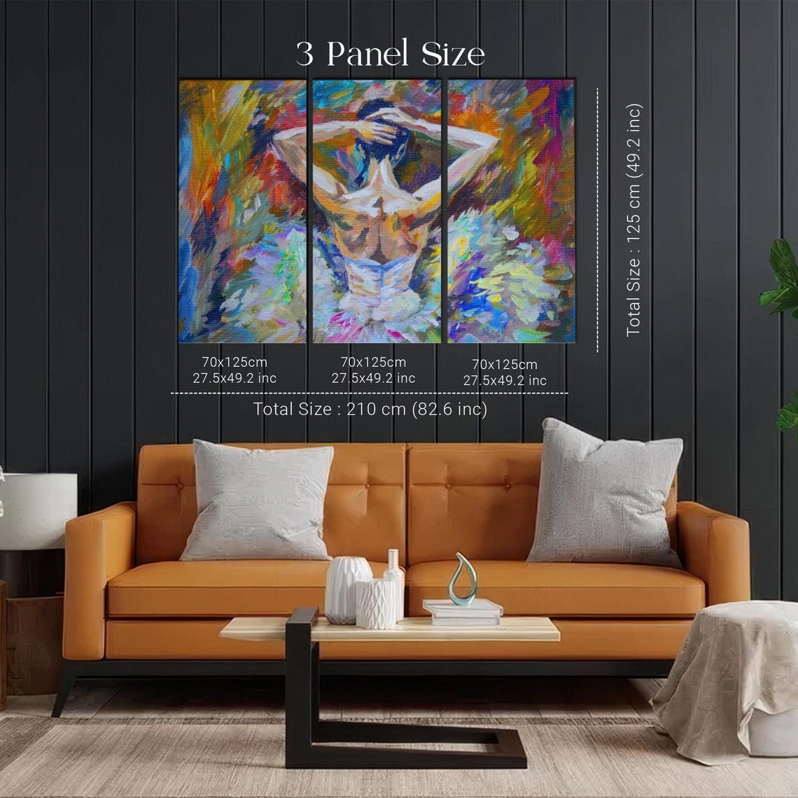 Ballerina Girl Oil Painting Style Decorative Wall Art Large Wall Art Surreal Wall Art Surreal Modern Wall Decor - Image 2
