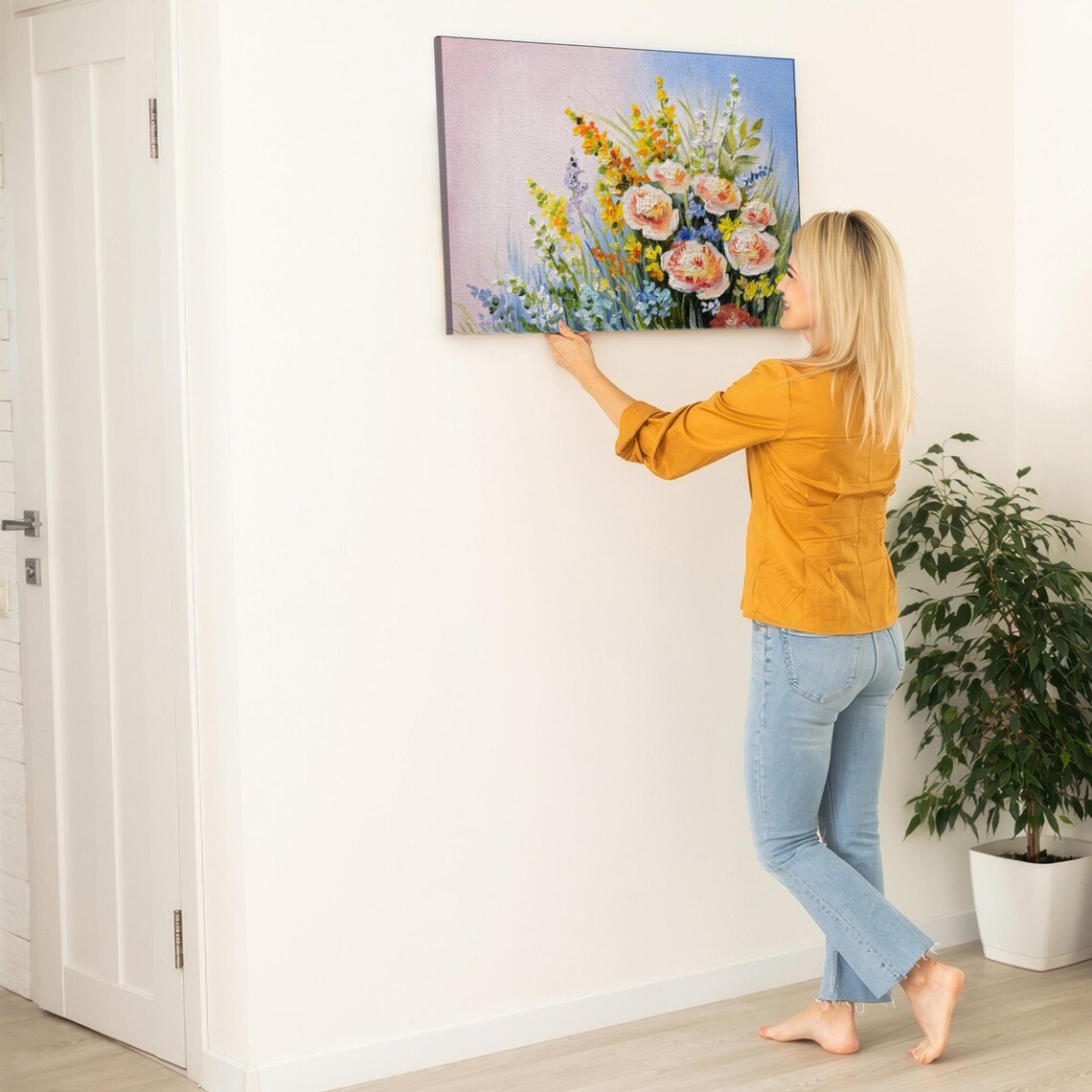 Pastel Summer Flower Bouquet Abstract Impressionist Painting Poster - Image 5