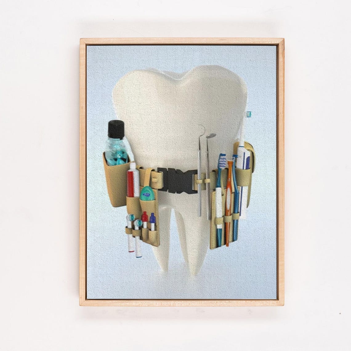 Friendly Smiling Tooth With Dental Tools Fun Dentist Office Poster - Image 4