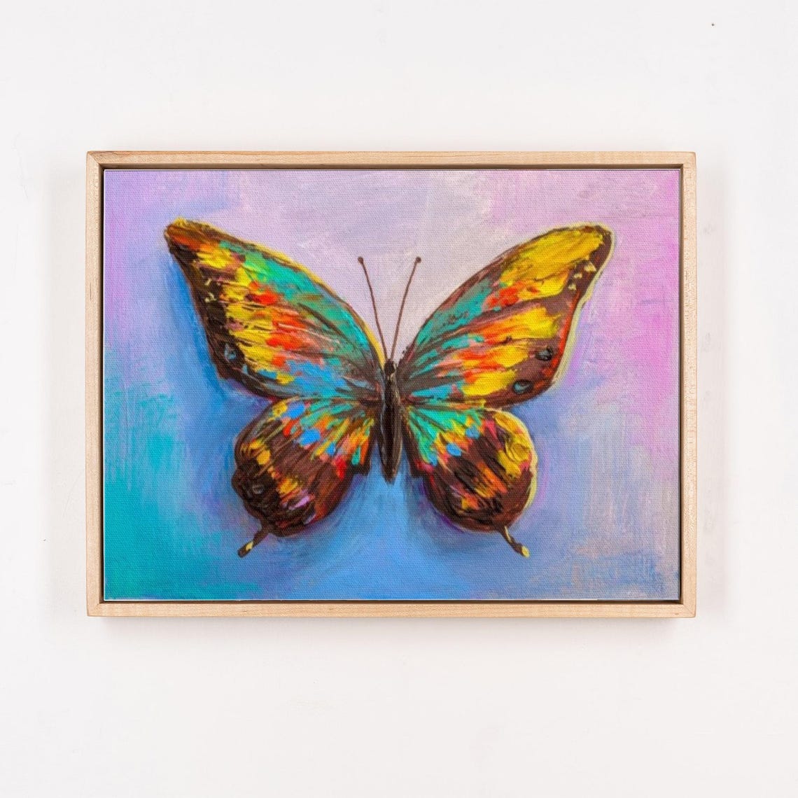 Colorful Butterfly Oil Painting Style Decorative Wall Art Animal Wall Decor Housewarming Gifts Framed Wall Art - Image 4