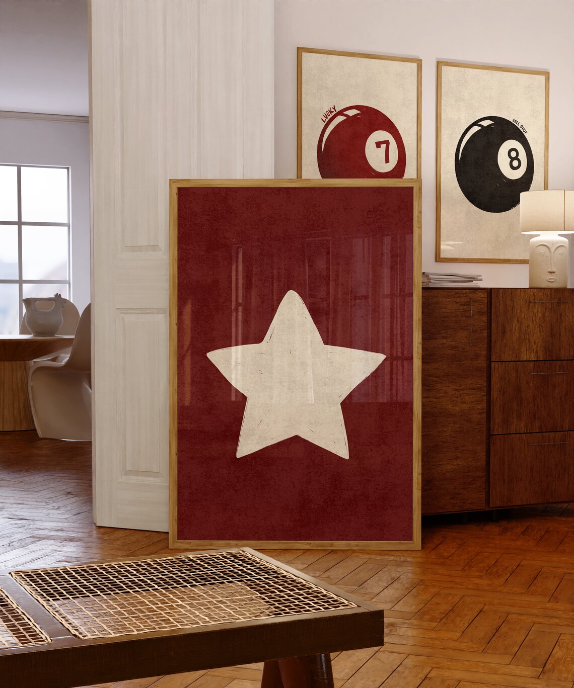 Retro Hand Drawn Star Art Print, Vintage Decor - Image 4
