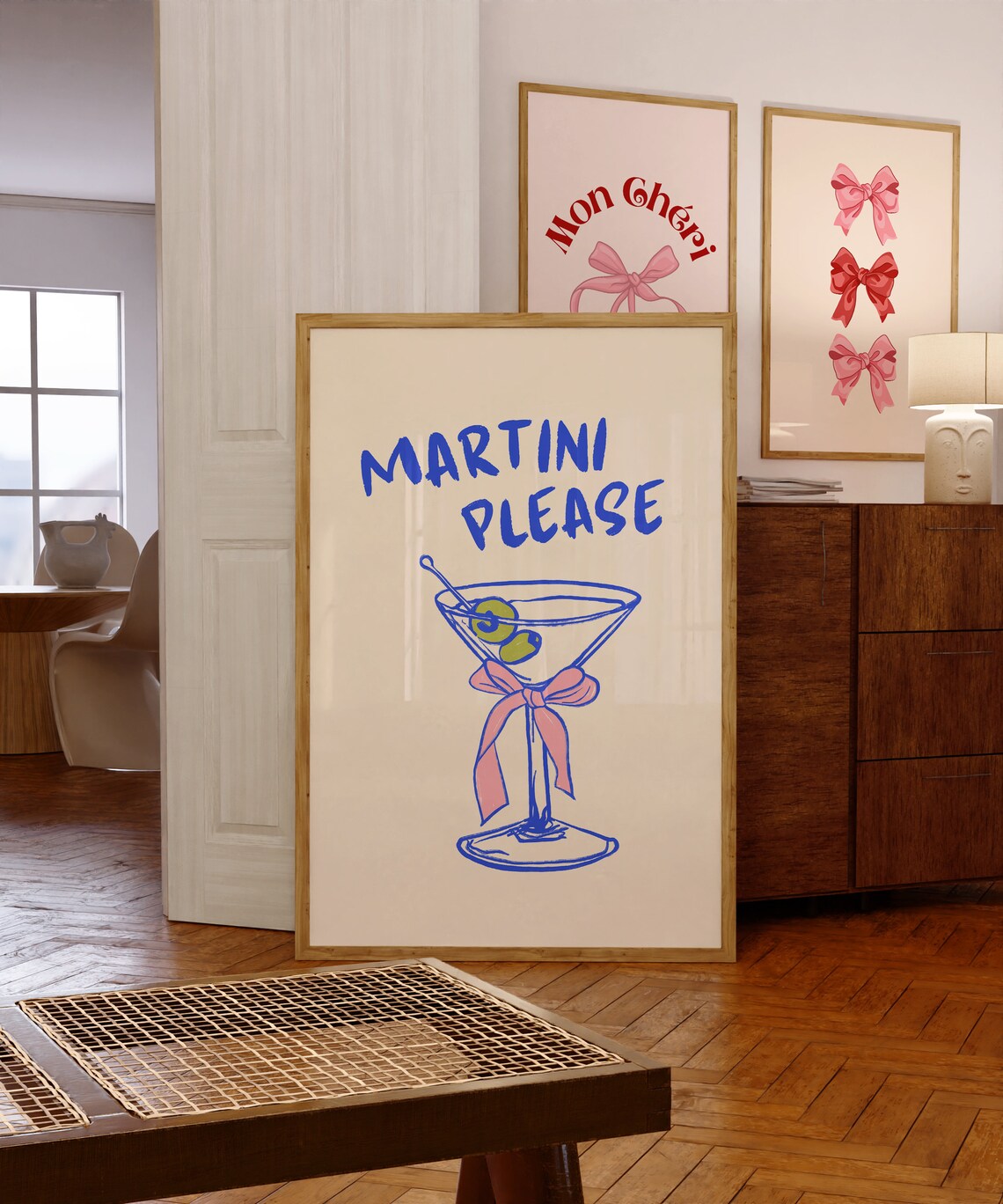 Dirty Martini Poster, Trendy Cocktail Bar Cart Decor - Image 2