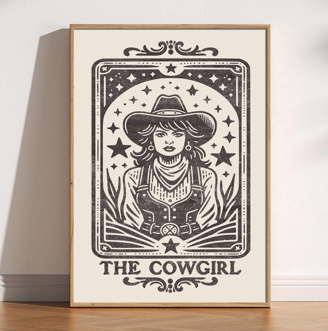 The Cowgirl Tarot Card Western Retro Cowboy Boho Chic Poster