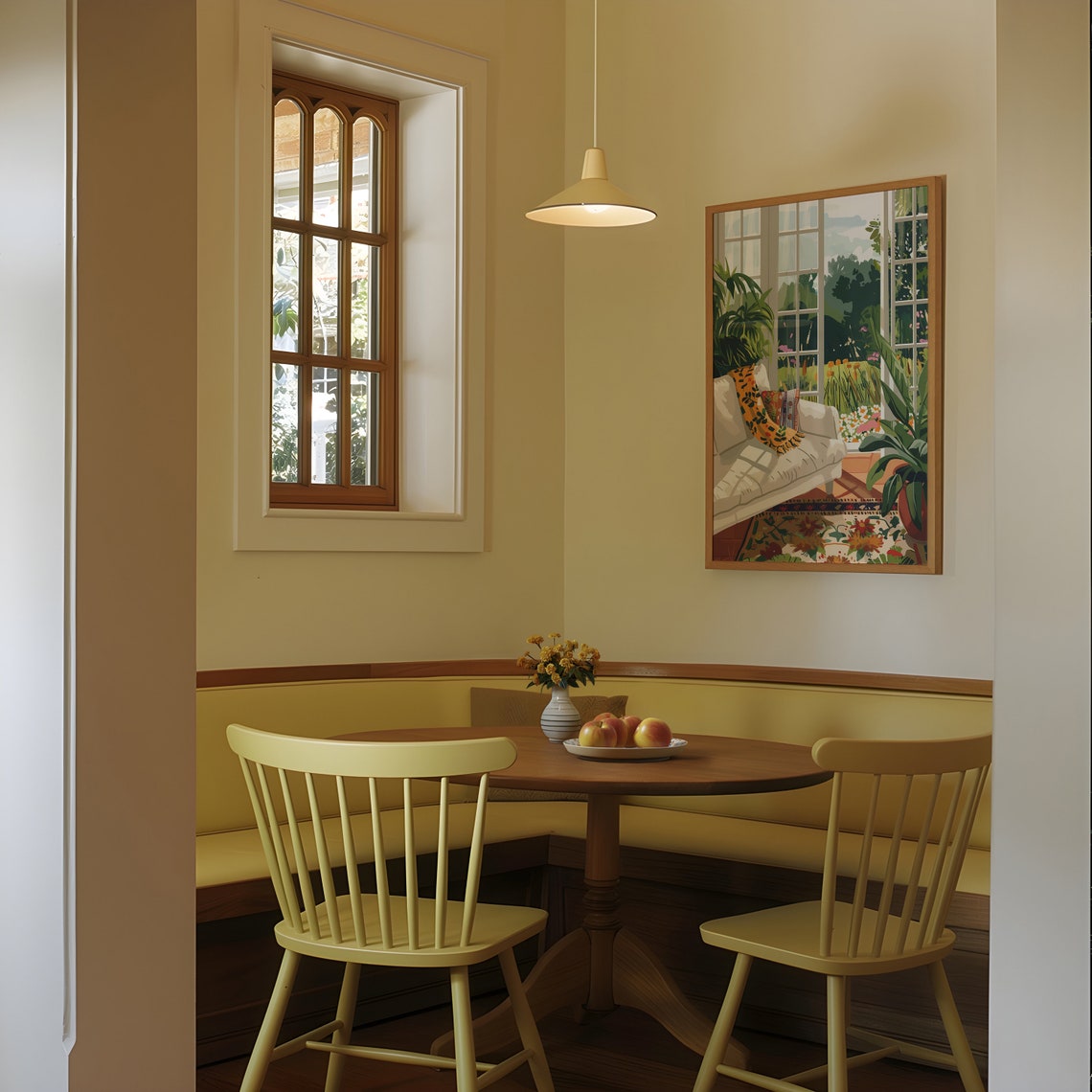 Bright Sunroom White Sofa Plants Cozy Interior Garden View Poster - Image 2