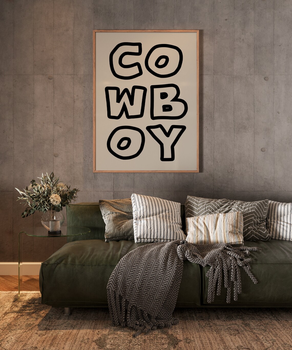 Cowboy Typography Minimalist Western Art Print - Image 2