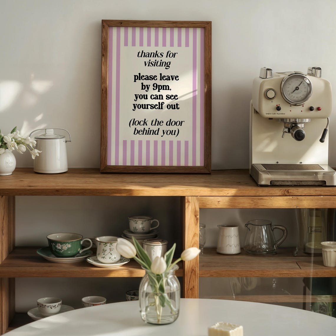 Thanks For Visiting Please Leave By 9pm Print Funny Humour 9 Typography Art Entryway Hallway Poster Modern Phrase Home - Image 2