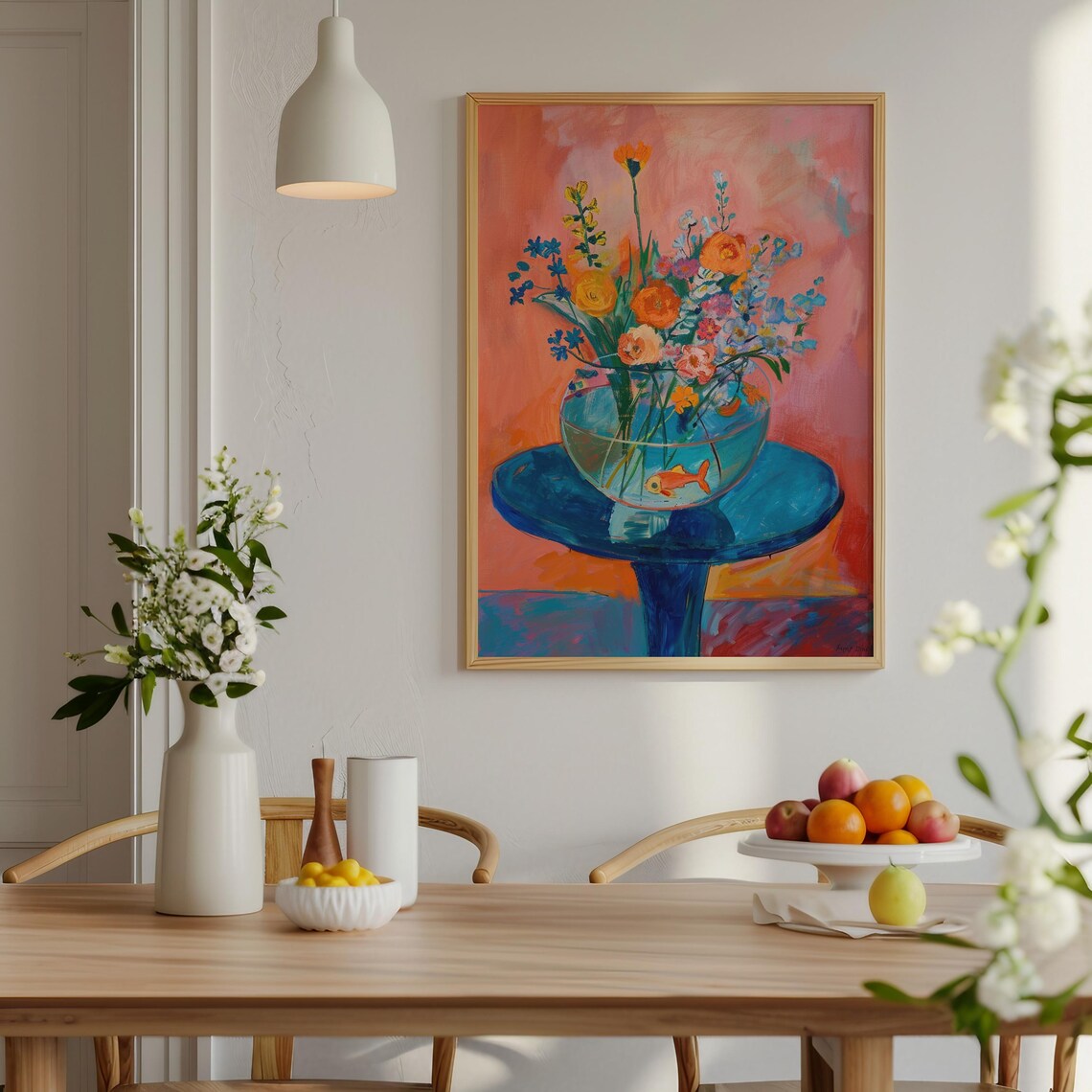 Fish Bowl Flowers, Matisse-Style Fauvism Art Print - Image 3