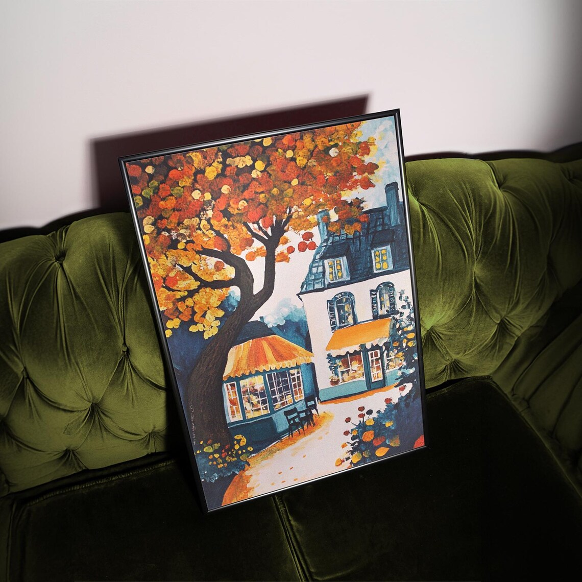 Matisse-Inspired Cozy Autumnal Small Town Poster - Image 3
