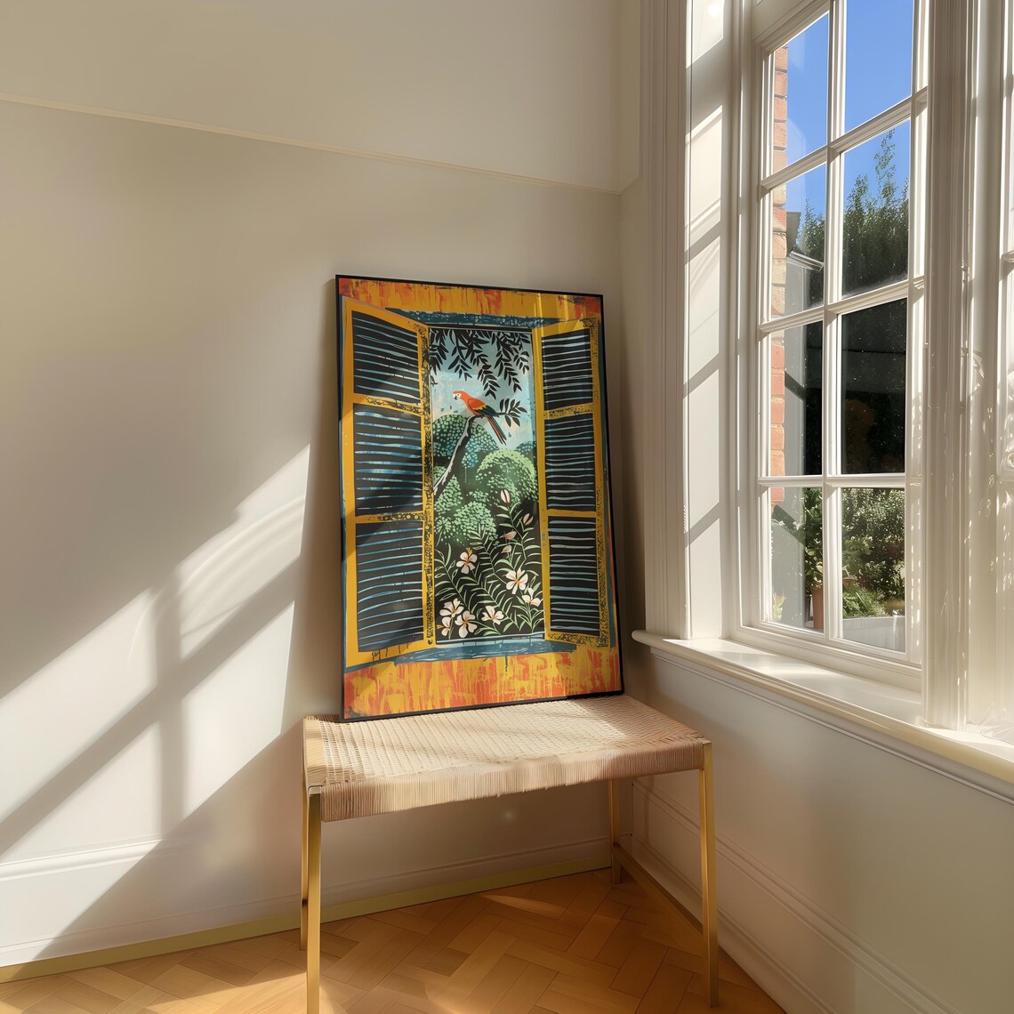 Open Window Matisse-Inspired Tropical Jungle Print - Image 3