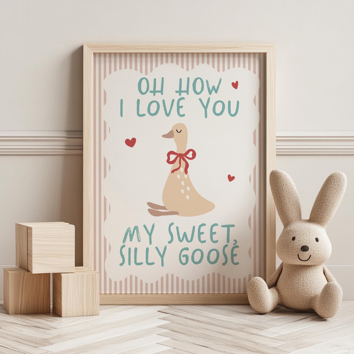 Silly Goose Print, Cute Nursery Wall Art - Image 3