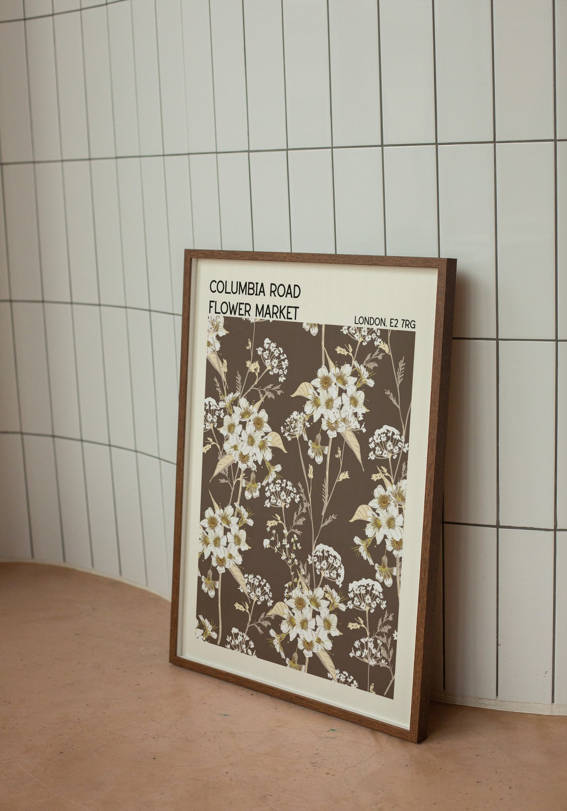 Columbia Road Flower Market Print London Flower Market Floral Print Flowers Poster Boho Floral Vintage Flowers Botanical Art Brown - Image 2