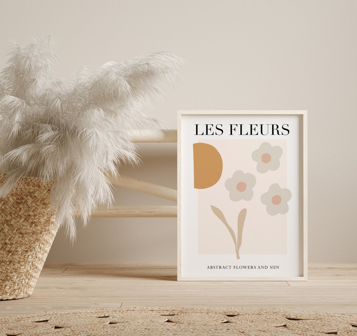 Les Fleurs Abstract Flowers and Sun Matisse Inspired Art Poster - Image 2