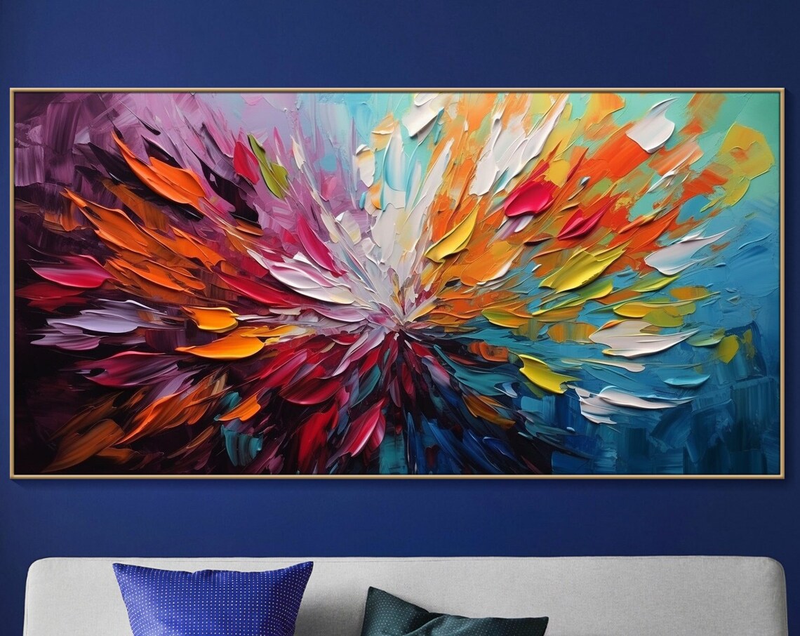 Colorful Flower Abstract Oil Living Room Poster