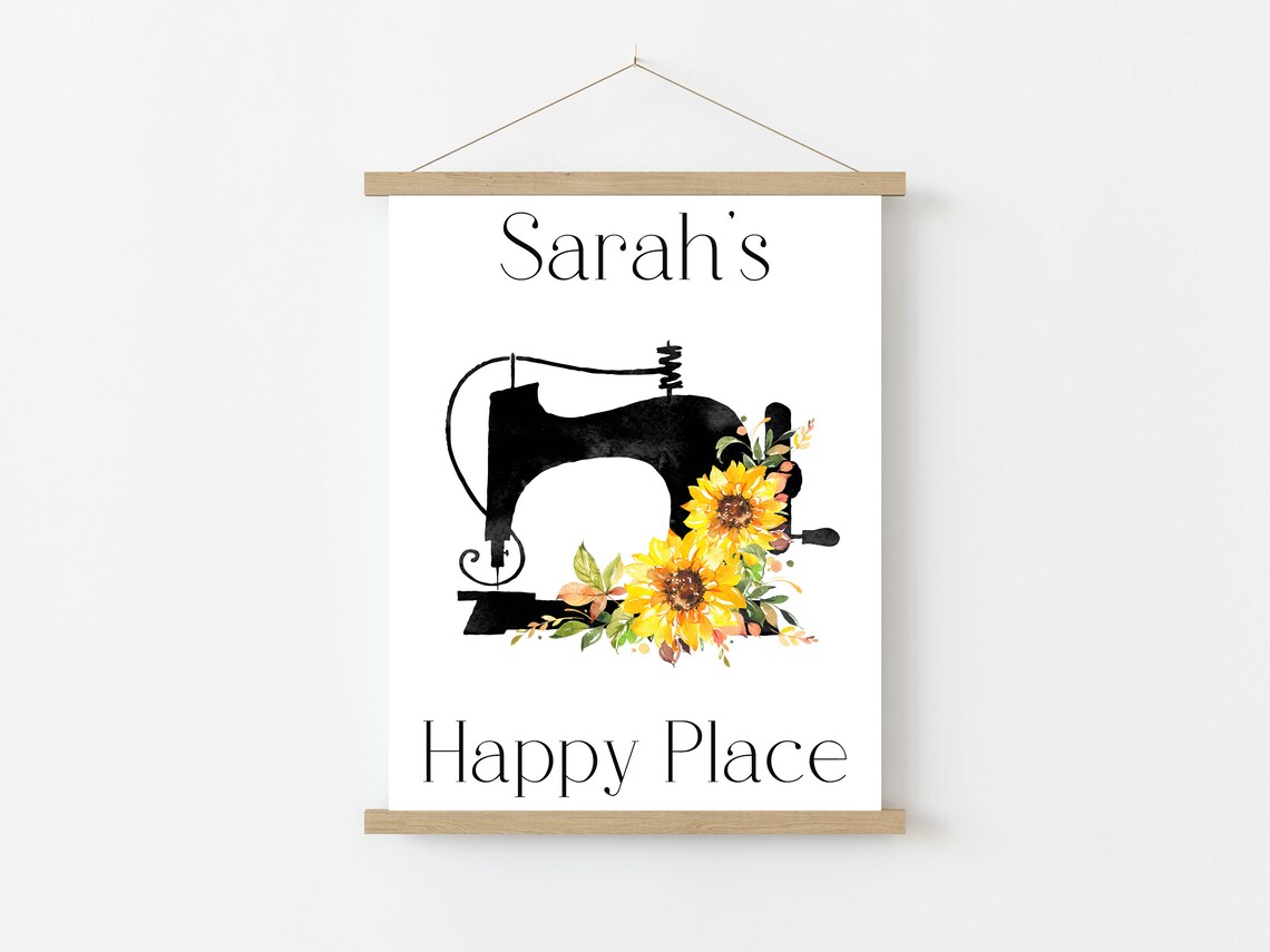 Personalized Craft Room Sunflower Sign, Custom Name - Image 2