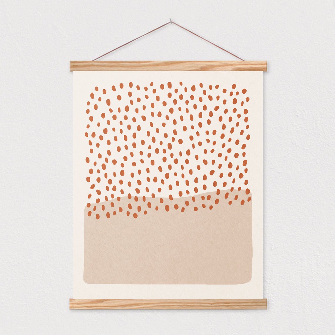 Boho Terracotta Rain Dots Minimalist Abstract Artwork Poster - Image 2