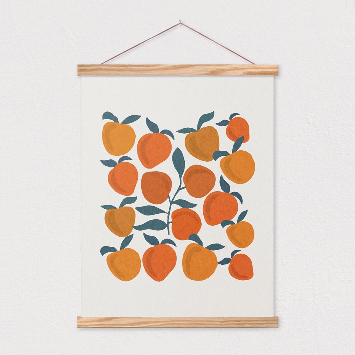 Orange Peaches Fruit Art Mid Century Modern Wall Art Childrens Wall Art Kids Room Decor Nursery Room Decor 16x20 - Image 2