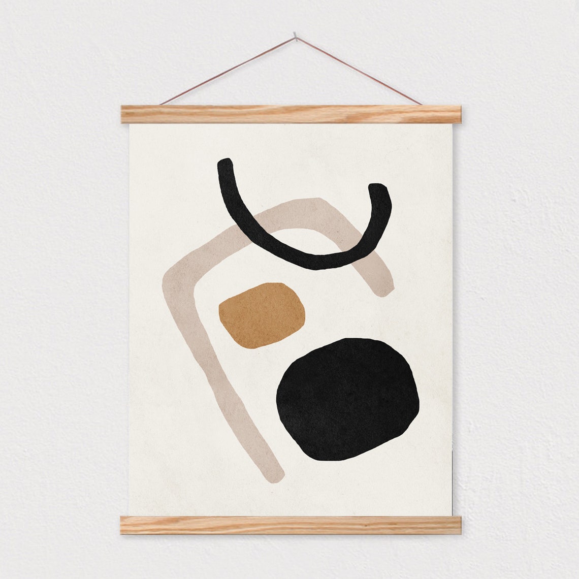 Abstract Art Shapes Neutral Print Mid Century Modern Wall Art Minimalist Geometric Interior Decor 16x20 - Image 2