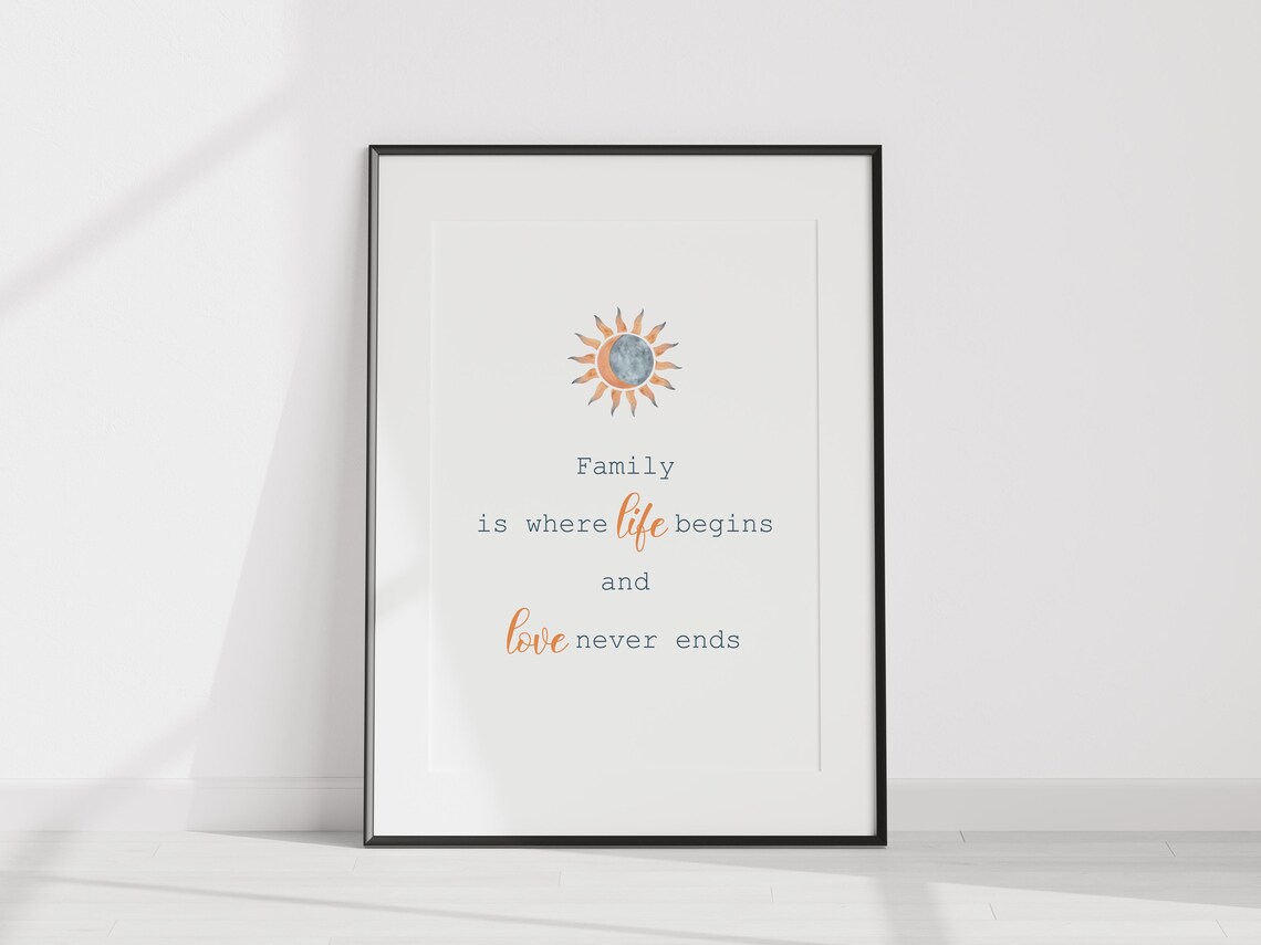 Family Is Where Life Begins and Love Never Ends Quote Poster - Image 3