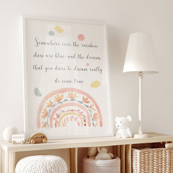 Somewhere Over The Rainbow Boho Kids Room Art Print