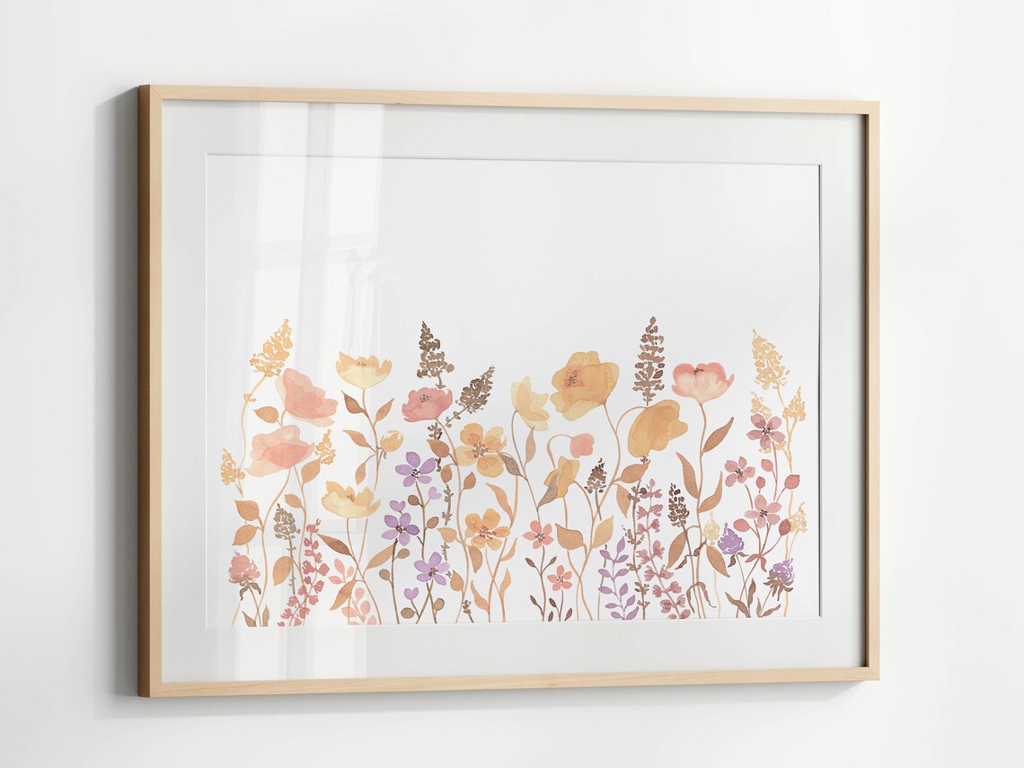 Boho Wildflower Watercolor Art Print - Image 3