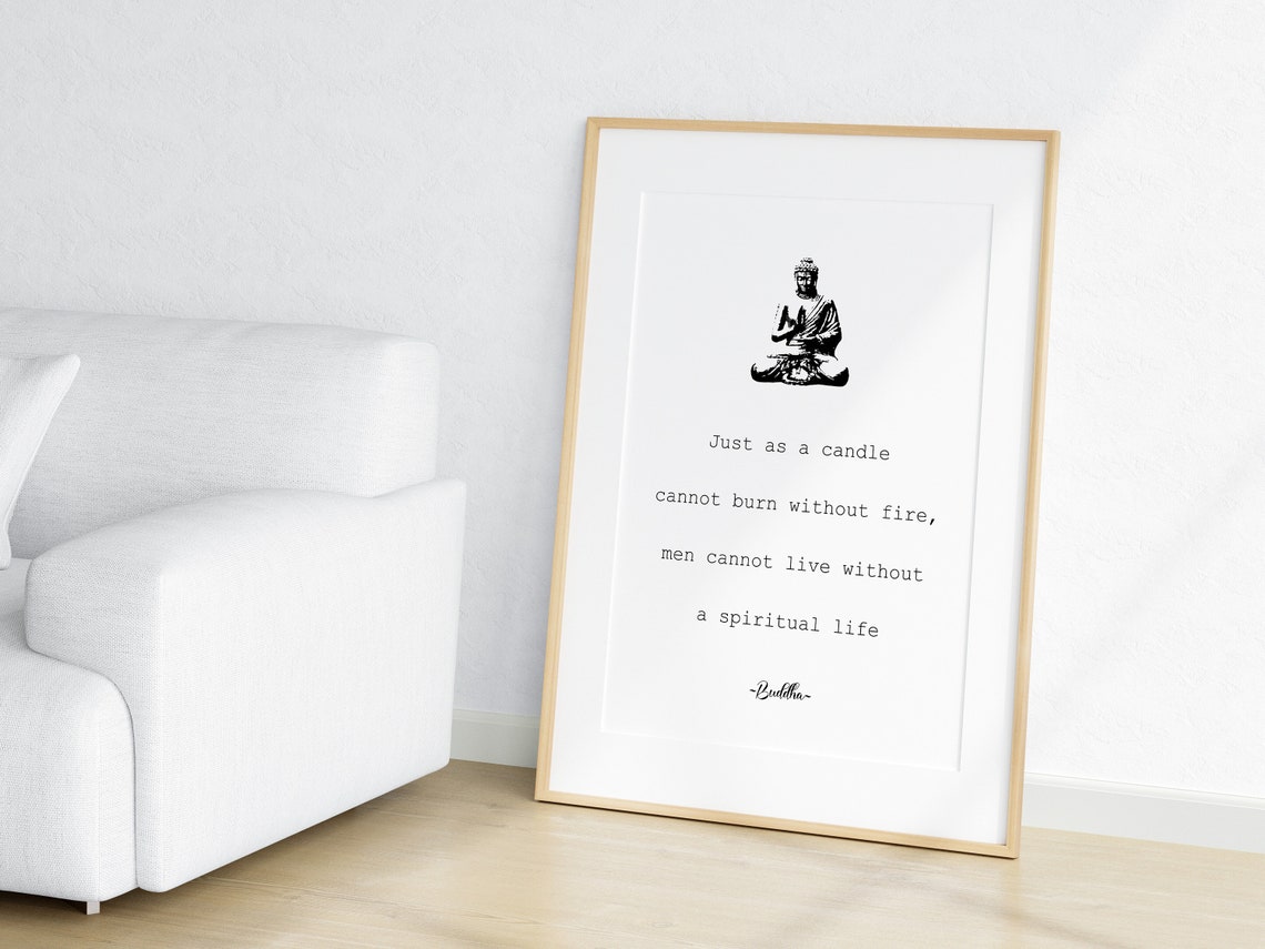 Just as a Candle Cannot Burn Buddha Spiritual Quote Art Poster - Image 3
