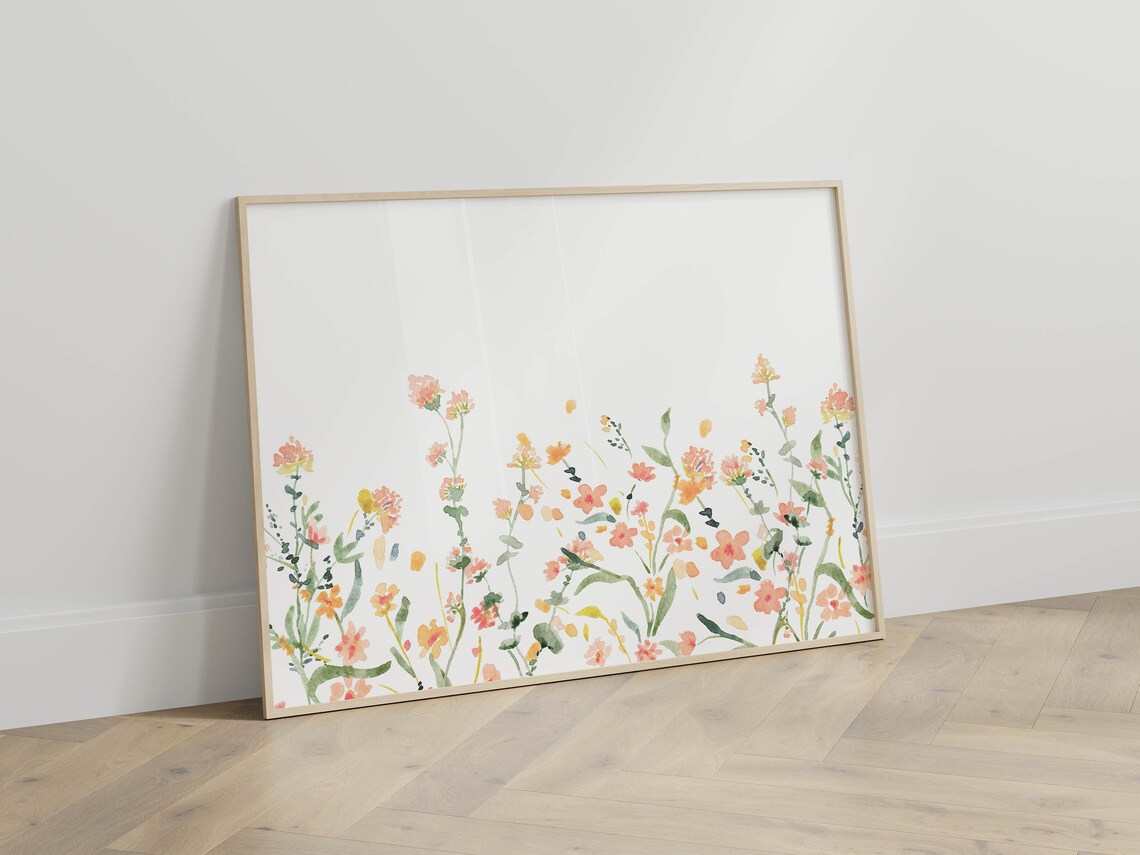 Wildflower Horizontal Watercolor Floral Art Print - Image 2