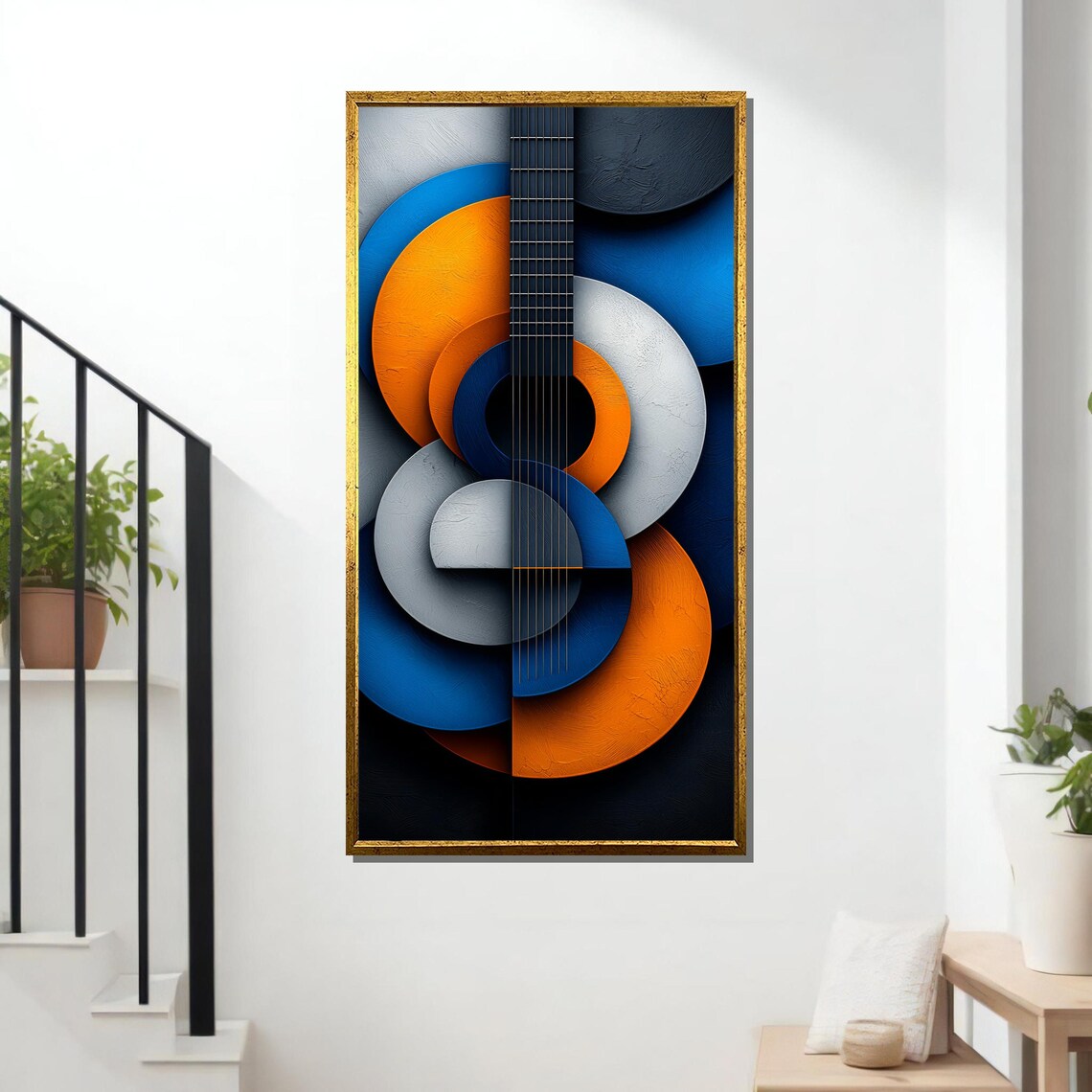 Abstract Guitar Art Print, Modern Music Decor