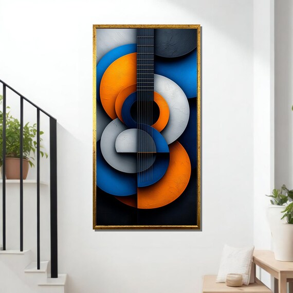Abstract Guitar Art Print, Modern Music Decor