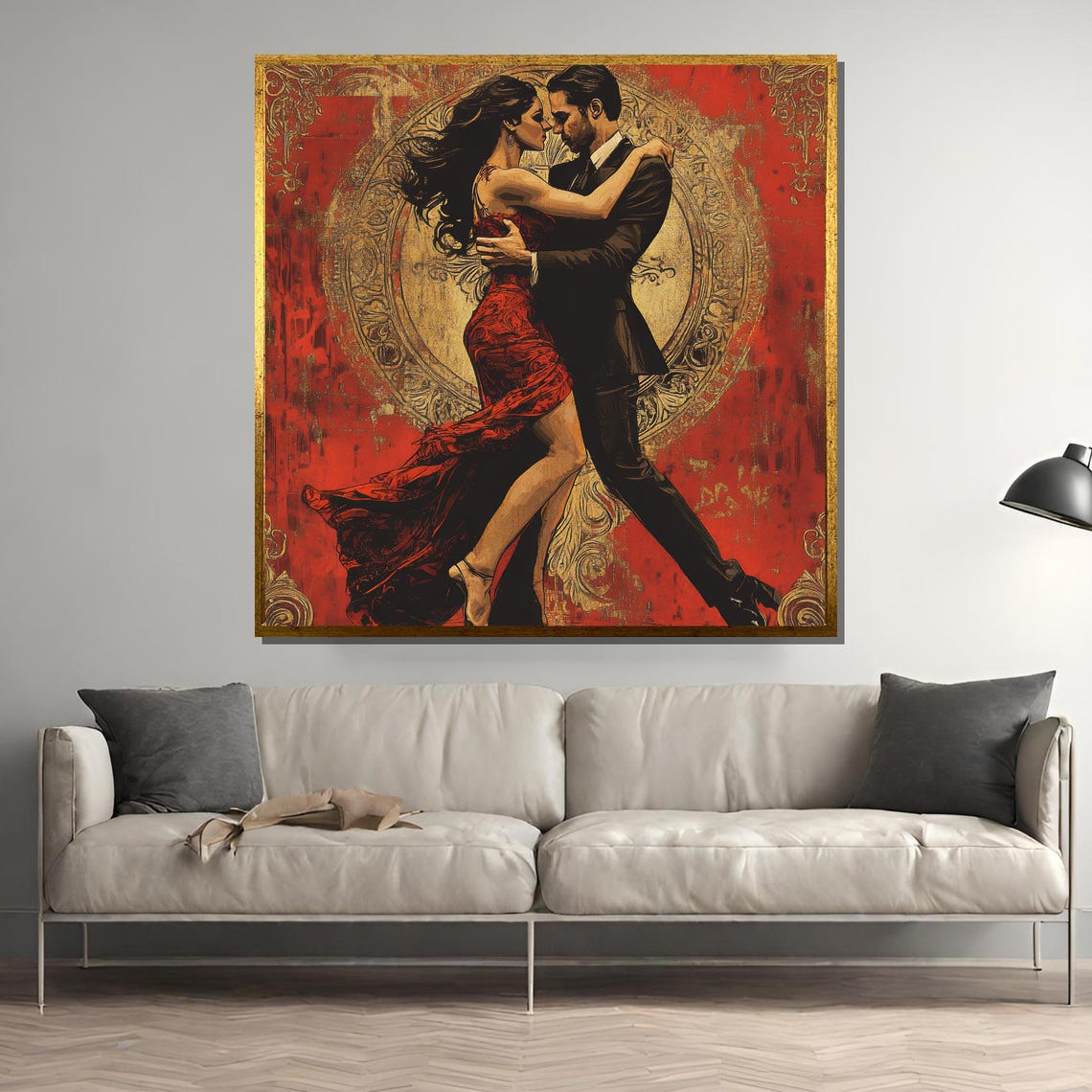 Romantic Tango Dance Couple, Elegant Dance Decor