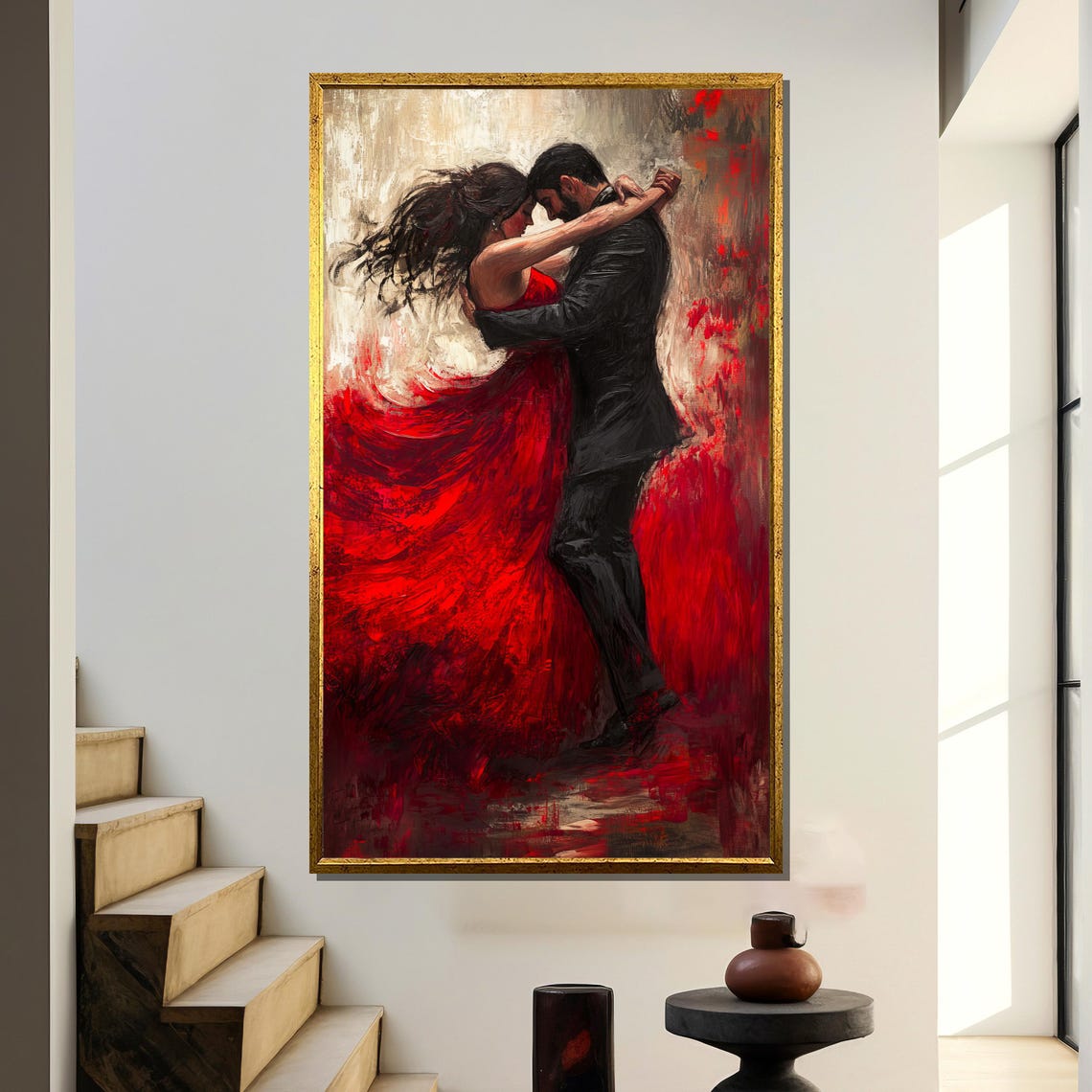 Romantic Flamenco Dance Painting, Spanish Love Dance