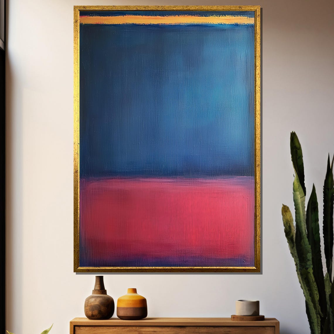 Mark Rothko Painting, Blue And Red Color Field