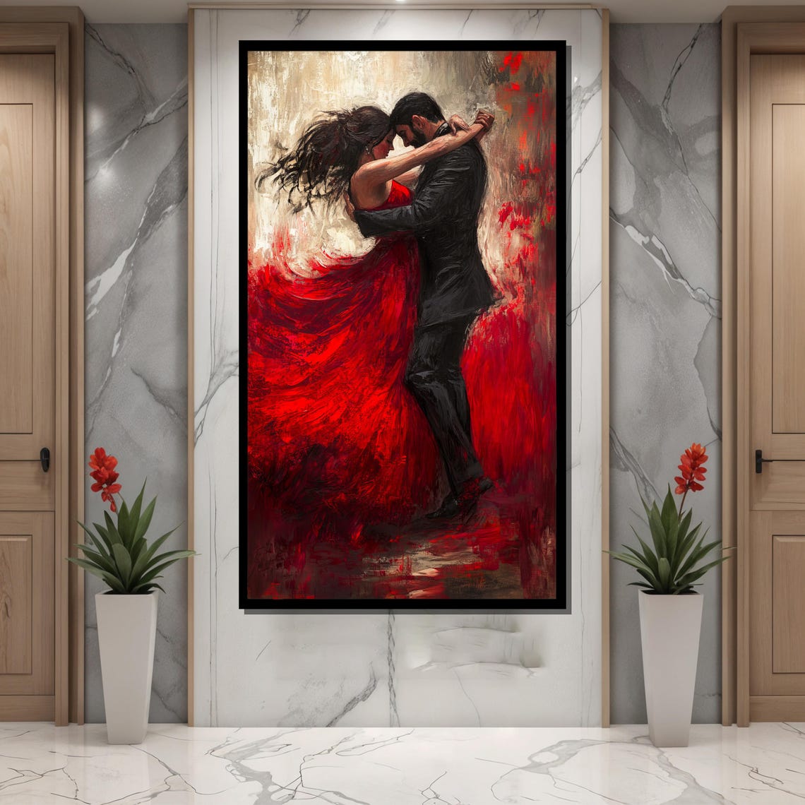 Romantic Flamenco Dance Painting, Spanish Love Dance - Image 2