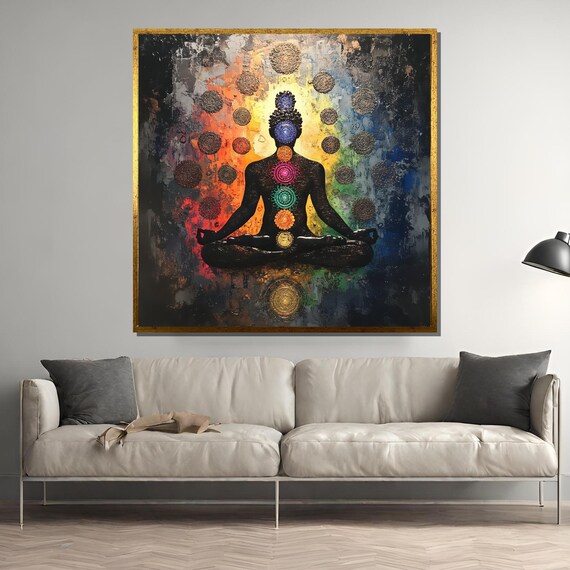 Chakra Meditation Poster, Spiritual Yoga Mindfulness