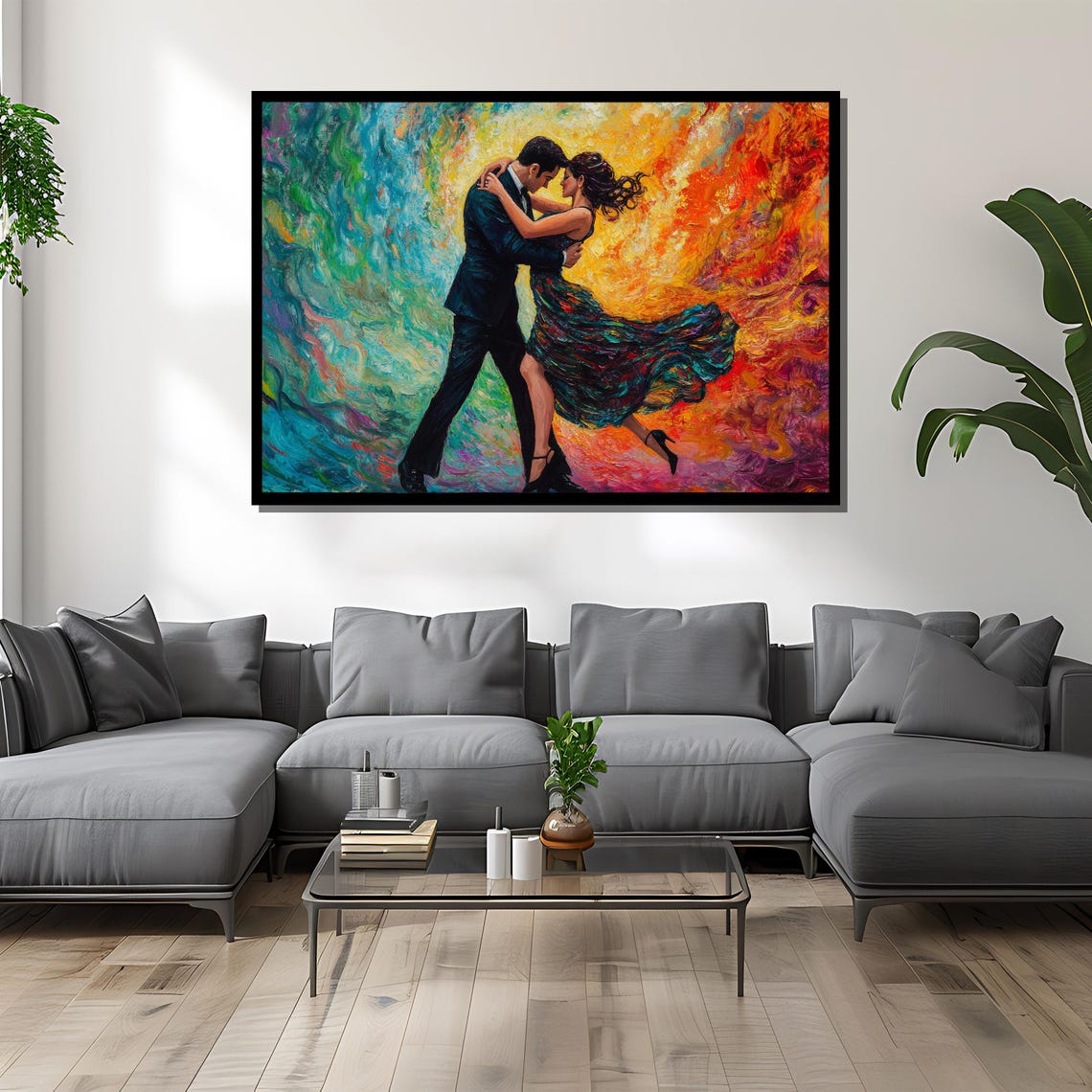 Tango Passion Dance Art, Romantic Couple Painting - Image 2