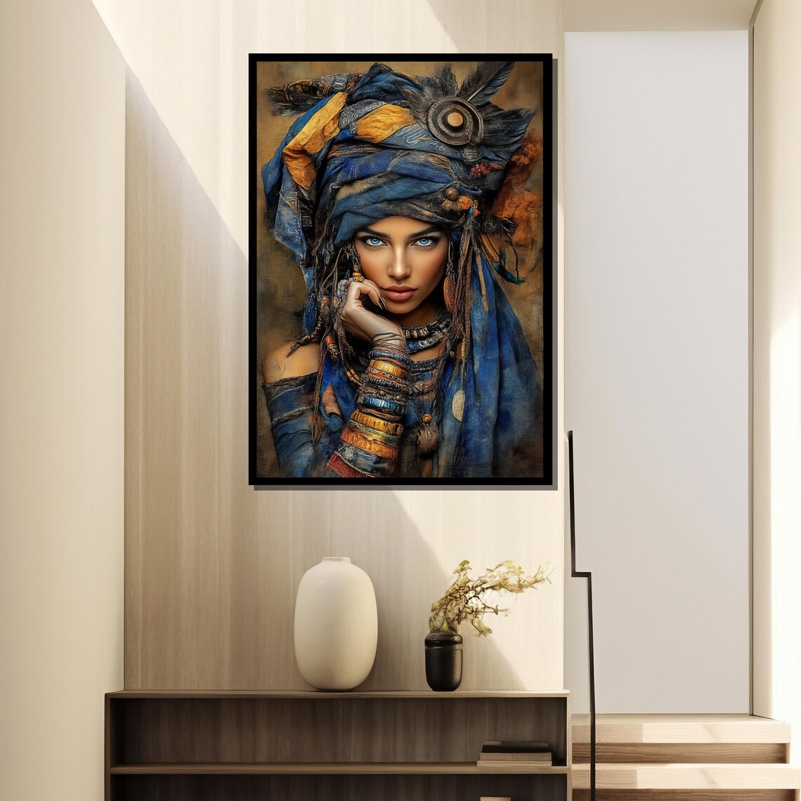 Tribal Woman Portrait, Boho Cultural Beauty Print - Image 2