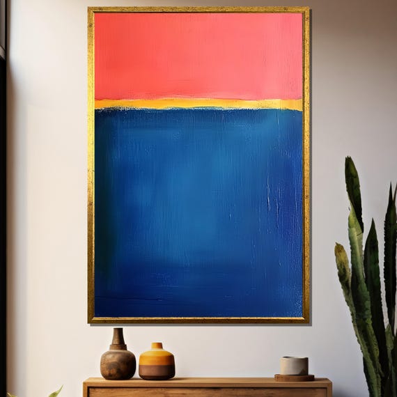Mark Rothko Painting, Red and Blue Color Field