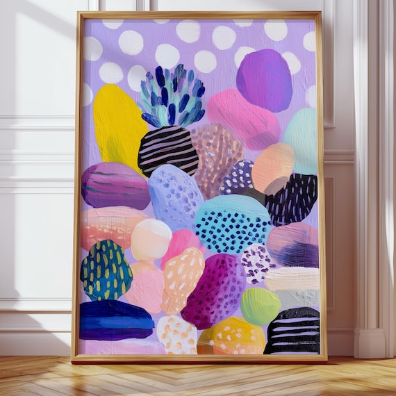 Abstract Botanical Purple Garden Shapes Colorful Modern Poster
