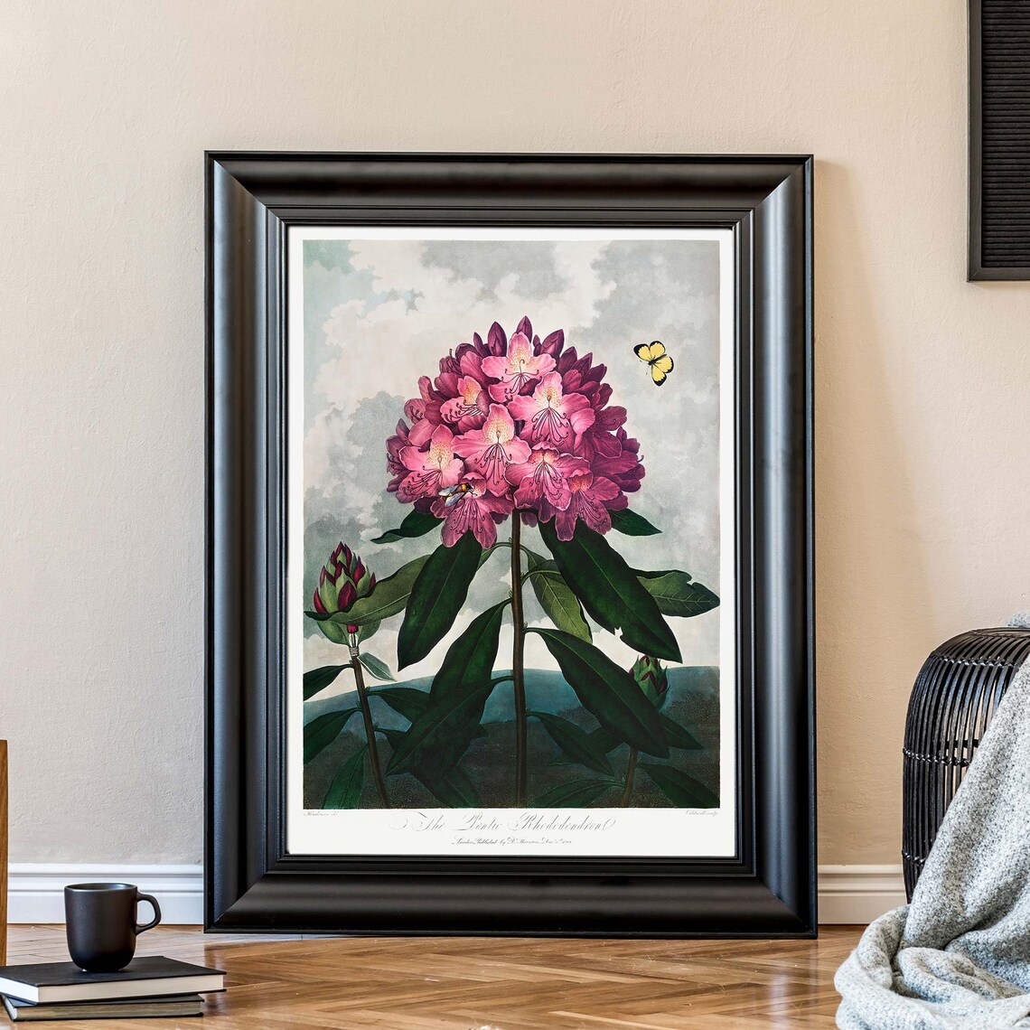 Thornton Rhododendron Botanical Vintage Pink Flower Art Poster - Image 3