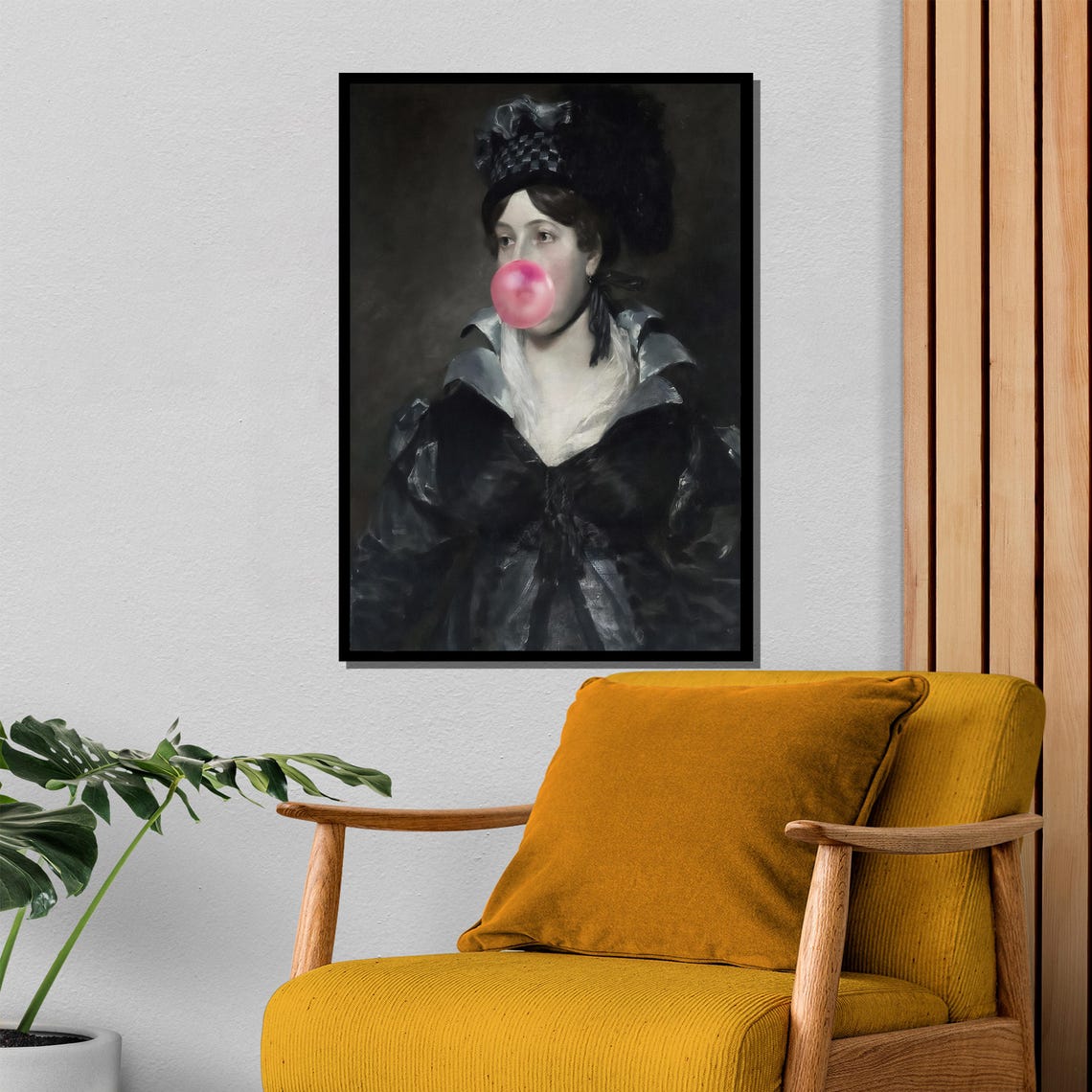 Classic Lady Portrait Pink Bubblegum Twist Regency Art Poster - Image 4