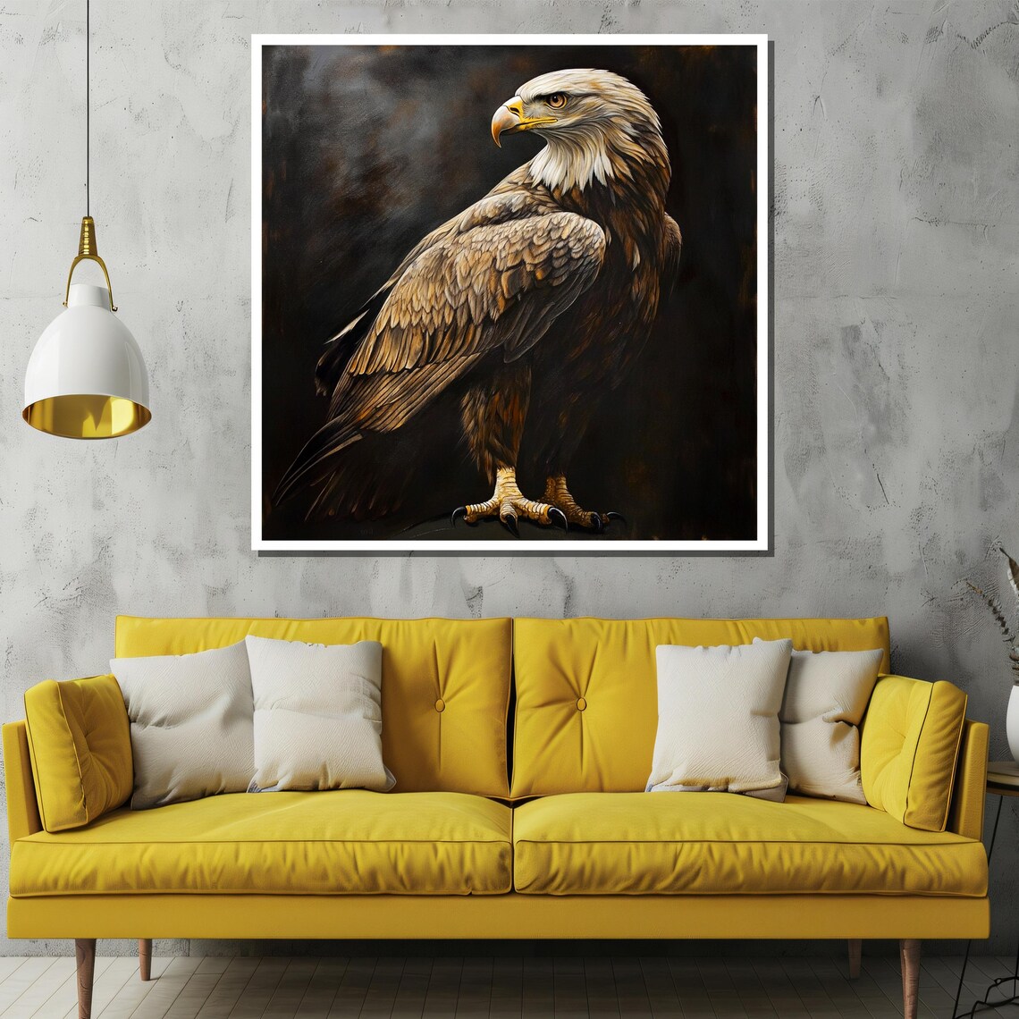 Majestic Eagle Realistic Wildlife Art Print, Dark Style - Image 2