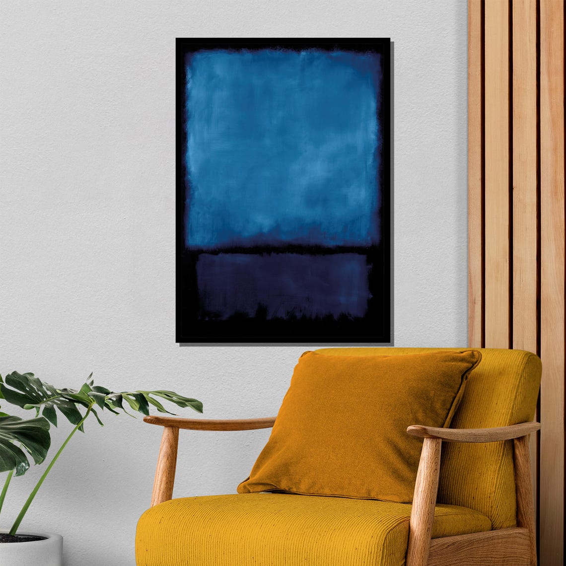 Rich Cobalt And Midnight Blue Serene Calm Color Field Art Poster - Image 4
