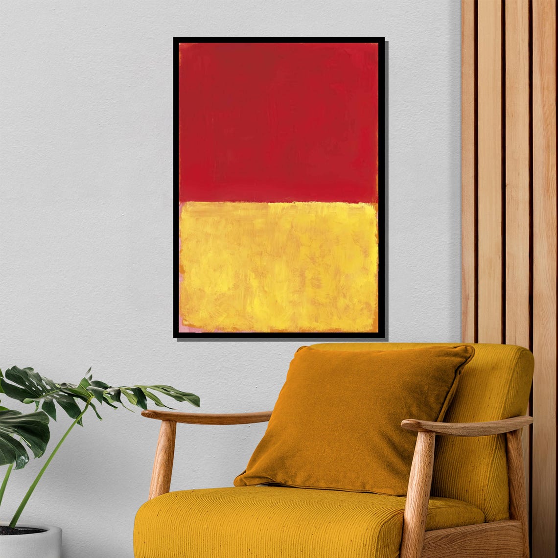 Rothko-Style Bold Red Yellow Two-Tone Color-Field Art Poster - Image 4